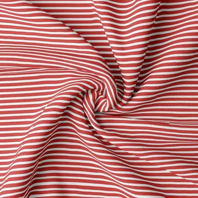 Cotton Jersey - Breton Mini Stripes Red