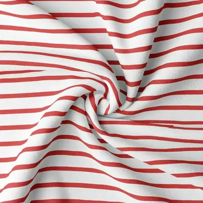 Cotton Jersey - Breton Stripes Red