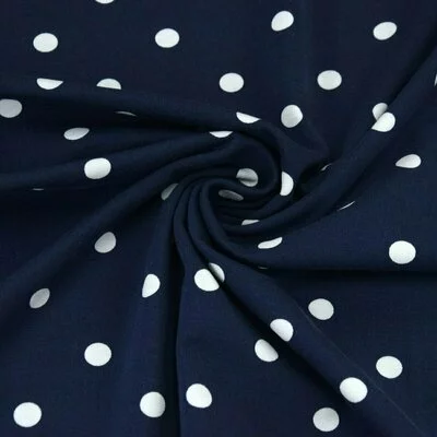 Cotton Jersey - Dots Navy - cupon 65cm