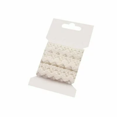 Cotton lace 15mm - 3m card Cream