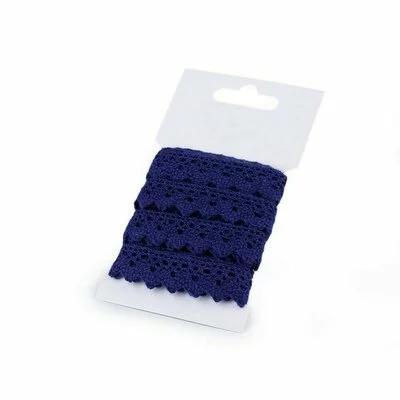 Cotton lace 15mm - 3m card Navy
