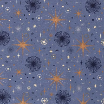 Cotton print - Constellations Indigo