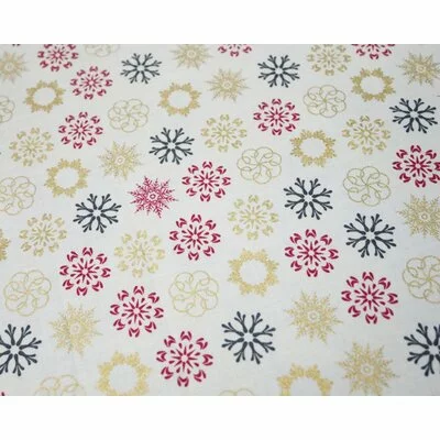 Cotton print - Multi Snowflakes Yvory