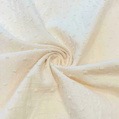 Cotton voile fabric - Plumetis Ecru