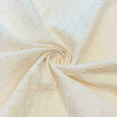 Cotton voile fabric - Plumetis Ecru - cupon 60cm