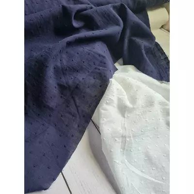 Cotton voile fabric - Plumetis Navy 05738.004