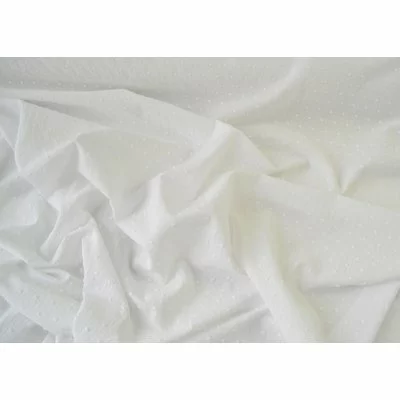 Cotton voile fabric - Plumetis White