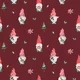 Digital print Poplin - Christmas Gnomes Wine