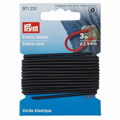 Elastic cord black  - 3 m pack