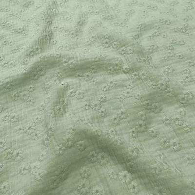 English embroidery double auze - Esmee Old Green