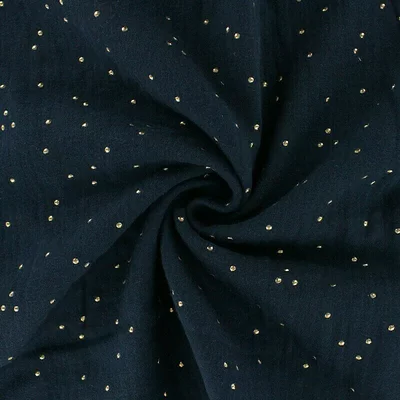 Golden Dots Double Gauze - Glitz Nuit - cupon 50cm