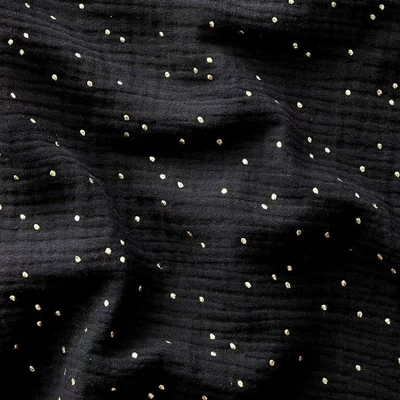 Golden Dots Mousseline - Glitz Black