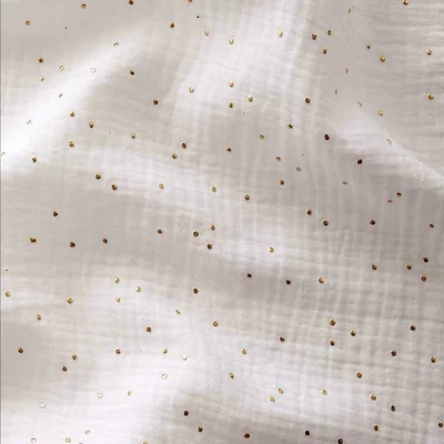 Golden Dots Mousseline - Glitz Morganite - cupon 90cm