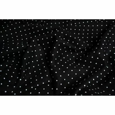Linen fabric - Mini Dots Black- cupon 65 cm
