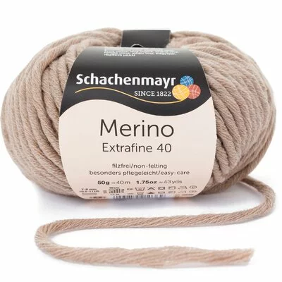 Merino Wool Yarn Extrafine 40 - Sand Melange 00304