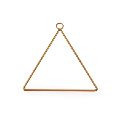 Metal triangle for dreamcatchers - 19.5 cm - Golden matte