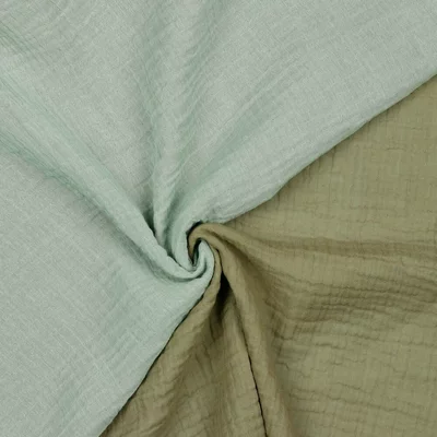 Organic GOTS Solid Double Gauze double sided Nile-Taupe