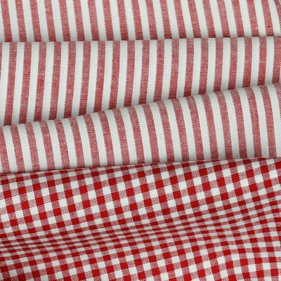 Poplin Yarn Dyed Striped - Red