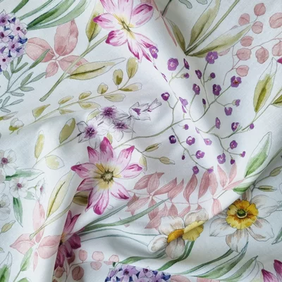 Premium Cotton Digital - Daffodil Spring Flowers