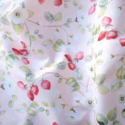 Premium Cotton Digital - Strawberry Blossom Fruit