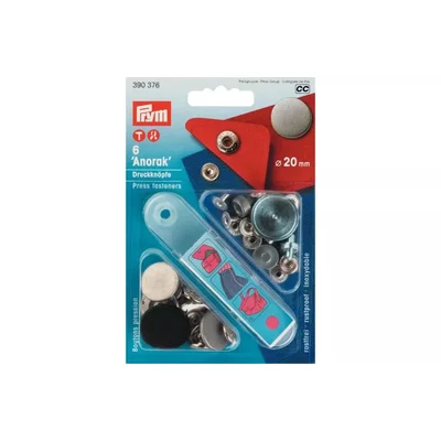Press fasteners ‘Anorak’ silver-20 mm
