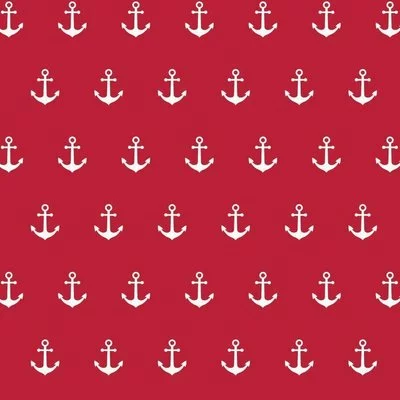Printed Cotton - Anchor Party Red