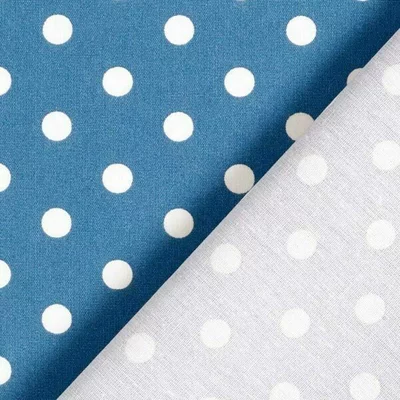 Printed Cotton - Dots Denim Blue - cupon 35cm