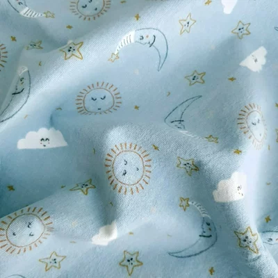 Printed Cotton flannel - Happy Skies Blue 09815.009 - cupon 40cm