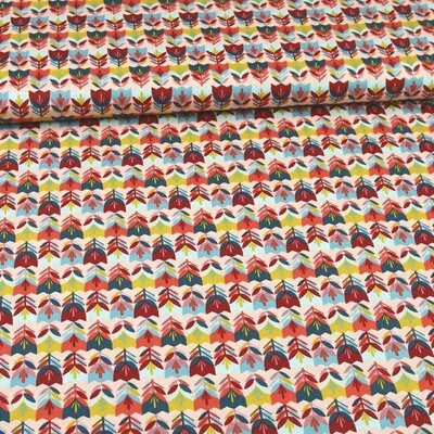 Printed Cotton - Happy Tulips Rose