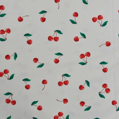 Printed Cotton Jersey - Cherries Off-White