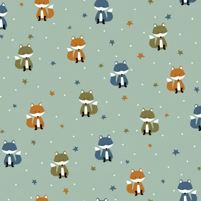 Printed Cotton Jersey - Fox Mint