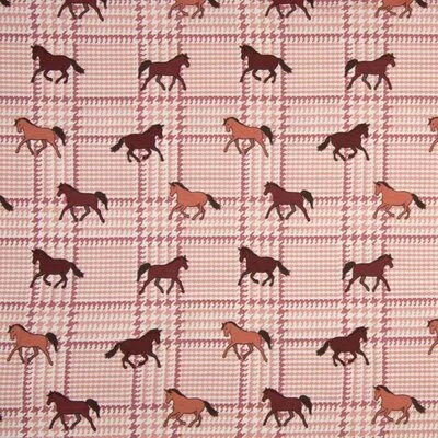 Printed Cotton Jersey - Horses Dusty Pink