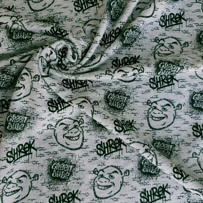 Printed Cotton Jersey - Shrek Grey 8621.001