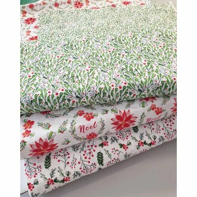 Printed Cotton - Merry & Bright Poinsettia