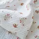Printed Musselin - Little Flowers White-Red