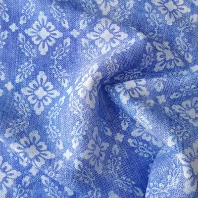 Printed premium linen - Fereira Blue