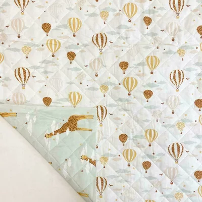 Quilted Cotton - Giraffe head in clouds