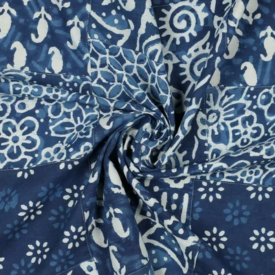 Sewn Patchwork batik printed Cotton - Patchwork Navy