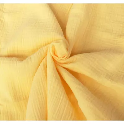 Solid double gauze - Soft Yellow - cupon 70cm