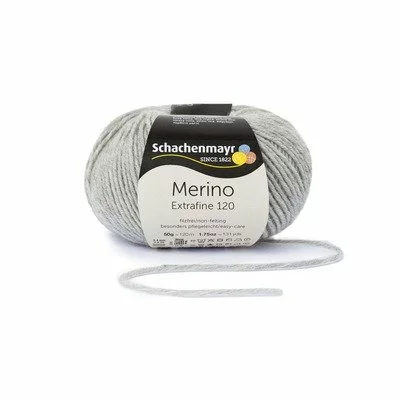 Wool Yarn - Merino Extrafine 120 Light grey 00190