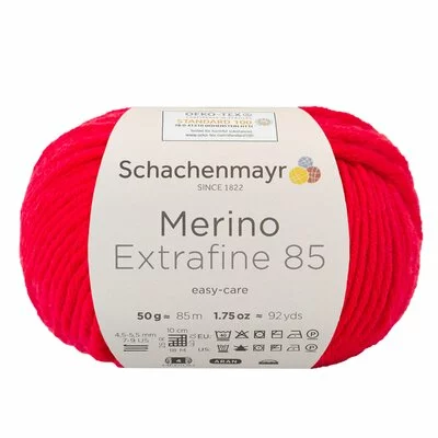 Wool Yarn - Merino Extrafine 85 - Cherry 00231