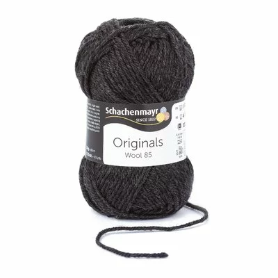 Wool Yarn Wool85 - Dark Grey Melange 00297