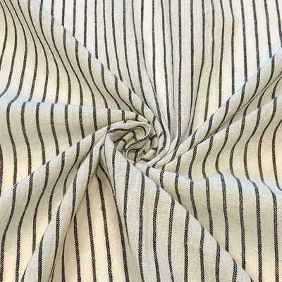 Woven Cotton with stripes - Tisla Blanc