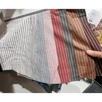 Woven Cotton with stripes - Tisla Kaki