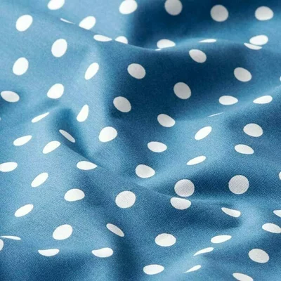 Bumbac imprimat - Dots Denim Blue - cupon 35cm
