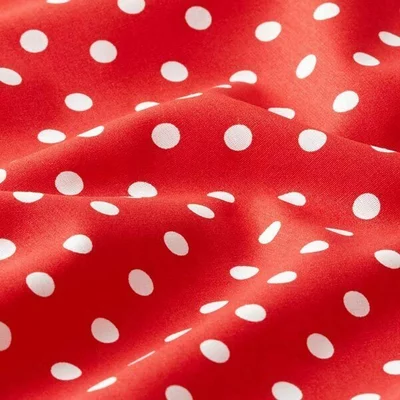 Bumbac imprimat - Dots Red - cupon 1m