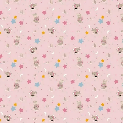 Bumbac imprimat - Glitter Animals Rose - cupon 1m