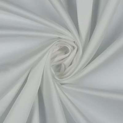 Bumbac satinat uni - White - cupon 70 cm