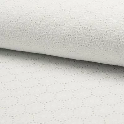 Bumbac subtire cu broderie Deluxe White