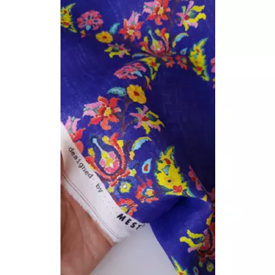 Material 100% In Imprimat - Bright Florals Blue
